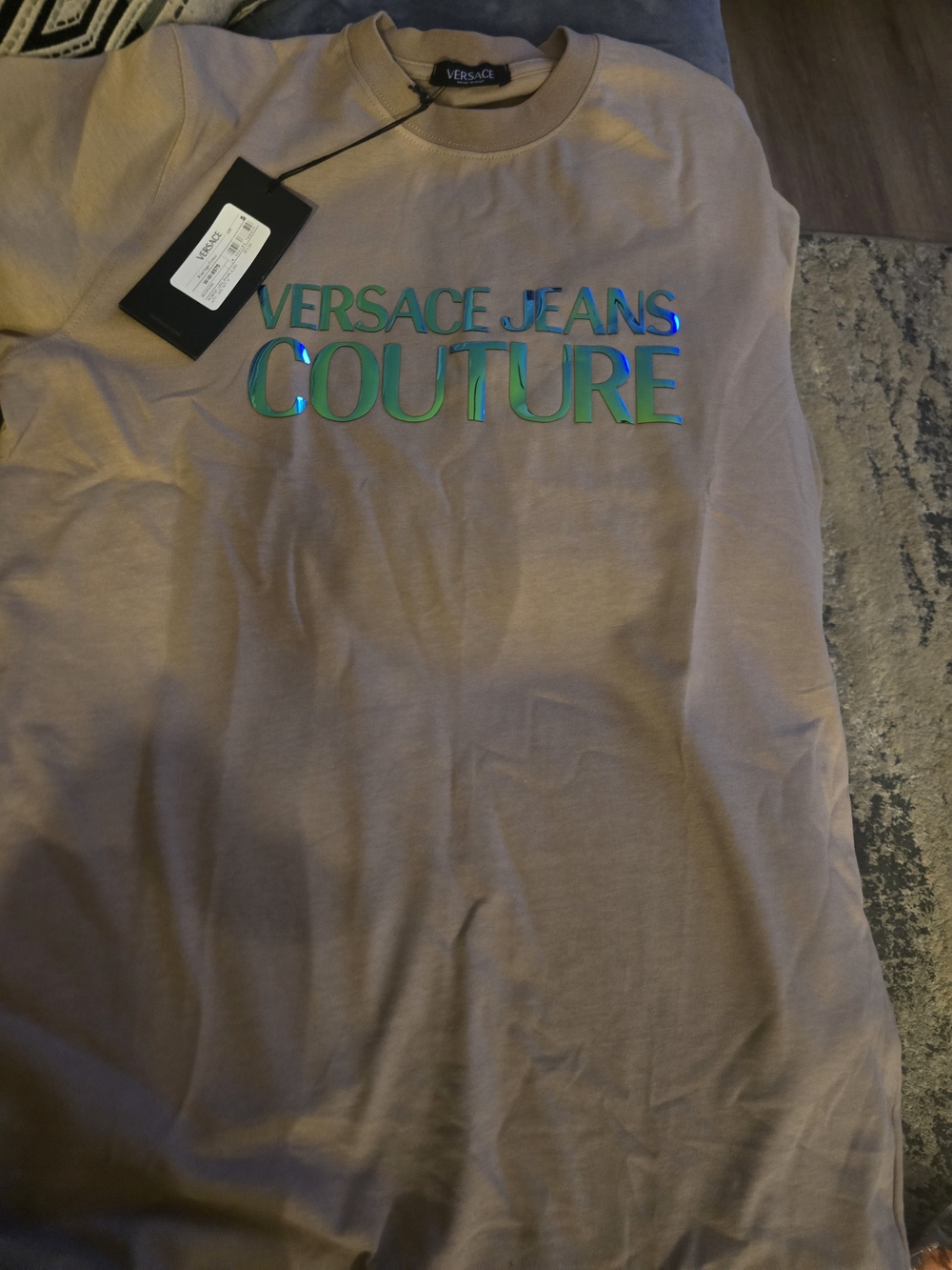 Versace Jeans Collection Unisex Taupe Logo T-Shirt